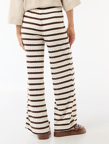 Pantalon large femme en maille légère