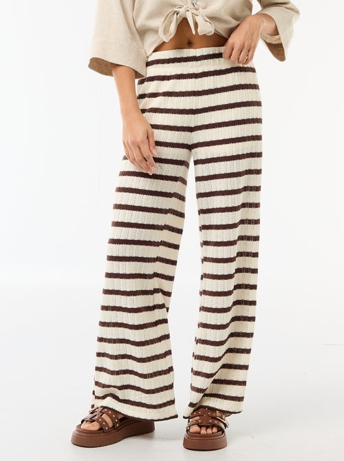 Pantalon large femme maille légère - Kiabi Pantalon large femme maille légère - Kiabi