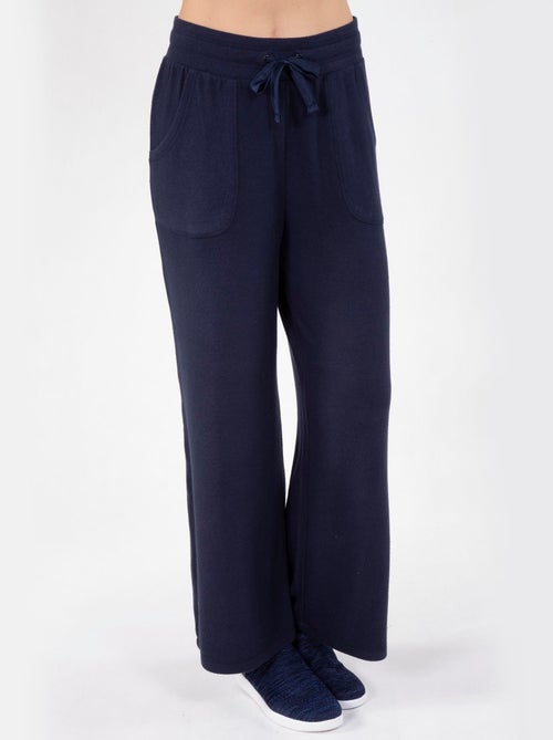Pantalon large femme marine Isotoner - Kiabi