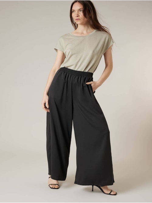 Pantalon large femme matière fluide 'Deeluxe' - Kiabi