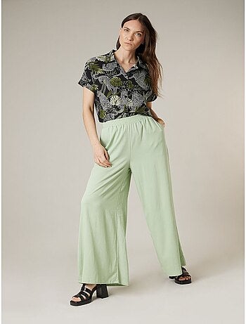 Pantalon large femme matière fluide 'Deeluxe'