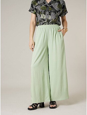 Pantalon large femme matière fluide 'Deeluxe'