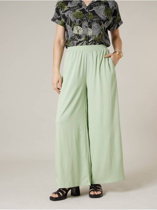 Pantalon large femme matière fluide 'Deeluxe' - Kiabi