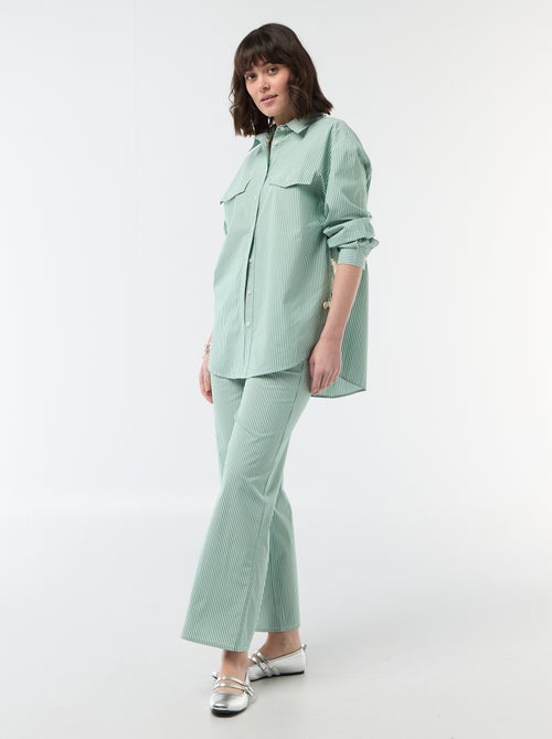 Pantalon large femme rayé fantaisie - Kiabi Pantalon large femme rayé fantaisie - Kiabi