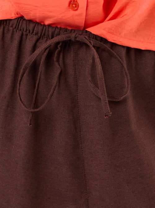 Pantalon large femme taille élastiquée à bas resserré - Kiabi