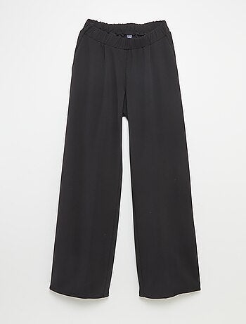 Pantalon large femme taille haute en maille légère