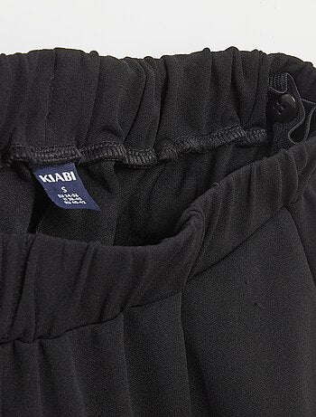 Pantalon large femme taille haute en maille légère