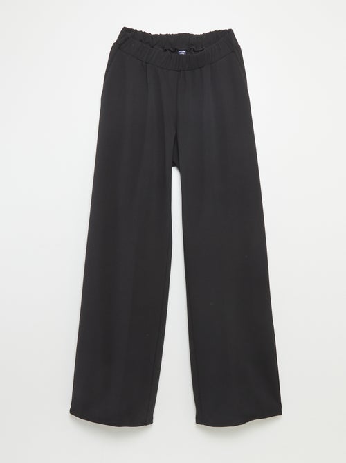 Pantalon large femme taille haute en maille légère - Kiabi Pantalon large femme taille haute en maille légère - Kiabi