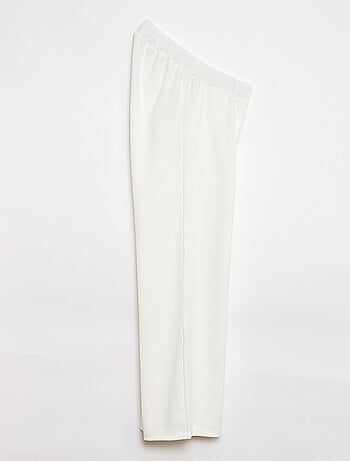 Pantalon large femme taille haute en maille légère