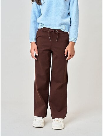 Pantalon large fille en maille interlock 'deeluxe'