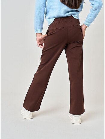 Pantalon large fille en maille interlock 'deeluxe'