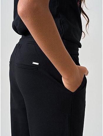 Pantalon large fille en maille interlock 'deeluxe'