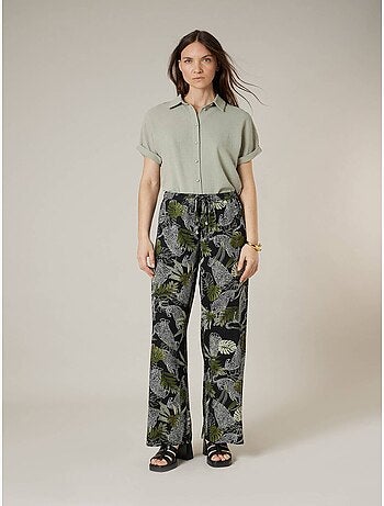 Pantalon large fille imprimé jungle 'Deeluxe'