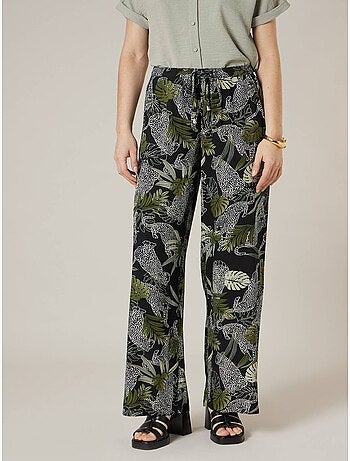Pantalon large fille imprimé jungle 'Deeluxe'