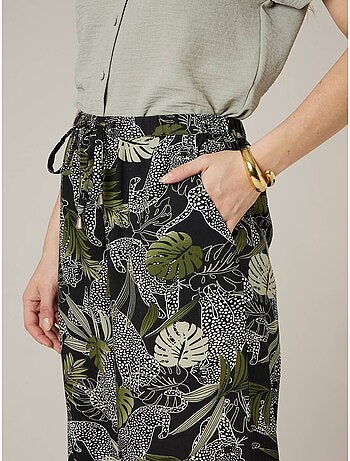Pantalon large fille imprimé jungle 'Deeluxe'