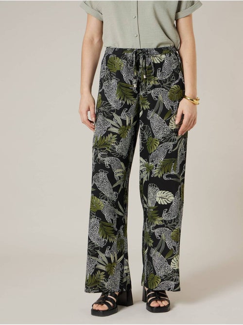 Pantalon large fille imprimé jungle 'Deeluxe' - Kiabi