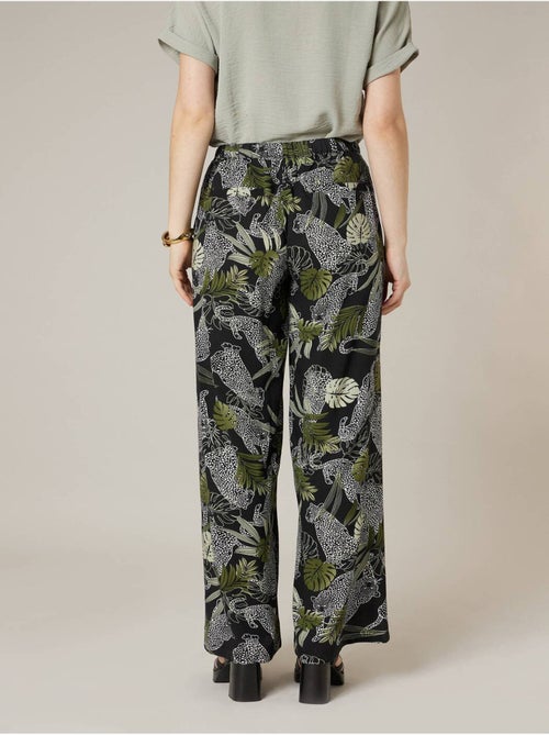 Pantalon large fille imprimé jungle 'Deeluxe' - Kiabi