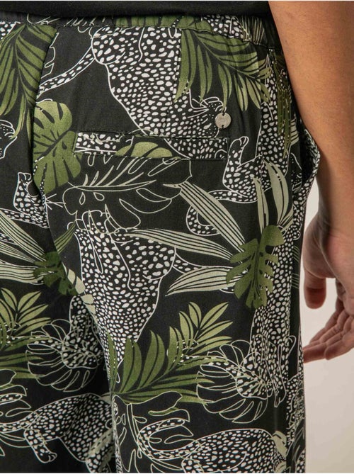 Pantalon large fille imprimé jungle 'Deeluxe' - Kiabi
