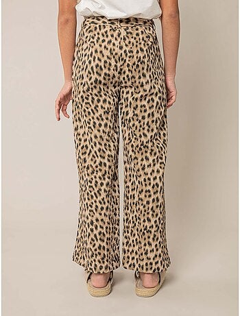 Pantalon large fille imprimé léopard 'Deeluxe'