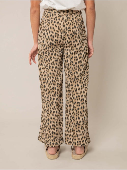 Pantalon large fille imprimé léopard 'Deeluxe' - Kiabi