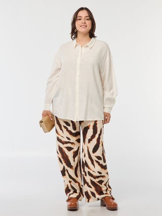 Pantalon large fluide avec motif all over