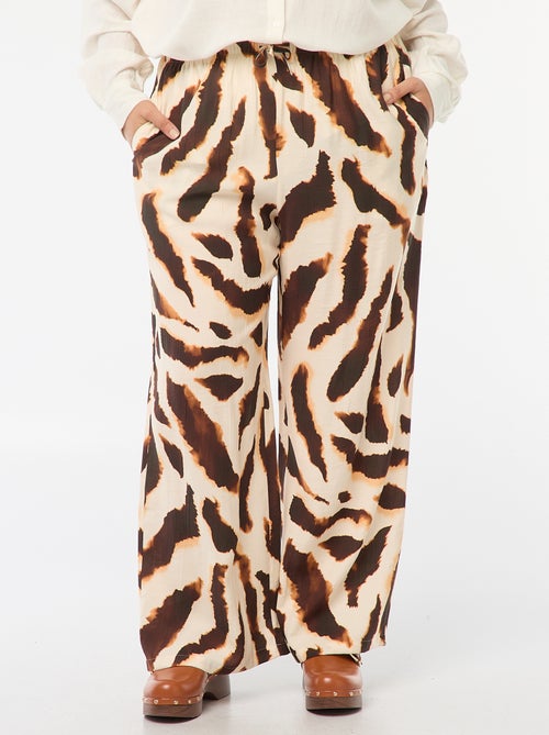 Pantalon large fluide avec motif all over - Kiabi