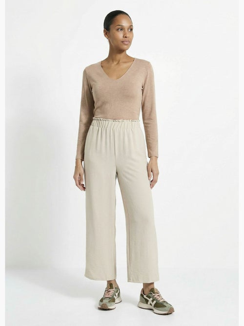 Pantalon large fluide en crêpe - Afibel - Kiabi