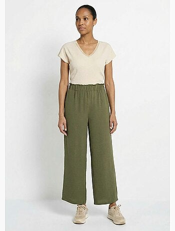 Pantalon large fluide en crêpe - Afibel