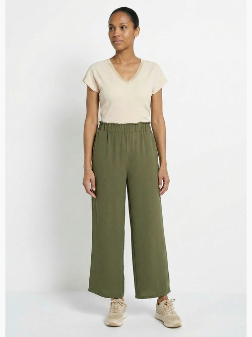 Pantalon large fluide en crêpe - Afibel - Kiabi