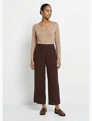 Pantalon large fluide en crêpe - Afibel