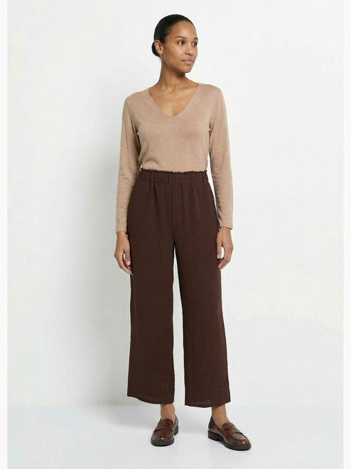 Pantalon large fluide en crêpe - Afibel - Kiabi