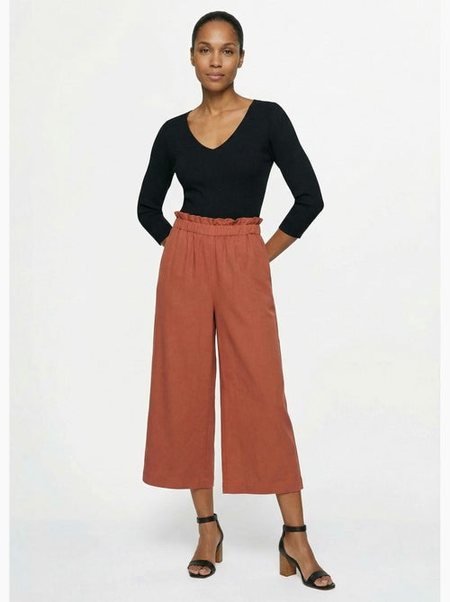 Pantalon large fluide en crêpe - Afibel - Kiabi