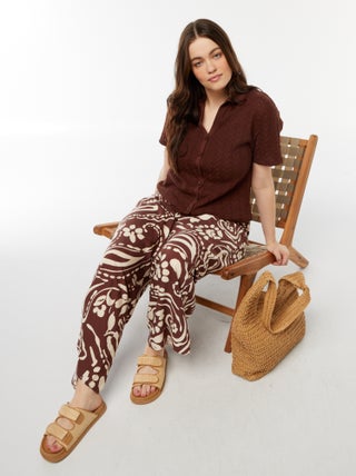 Pantalon large fluide imprimé
