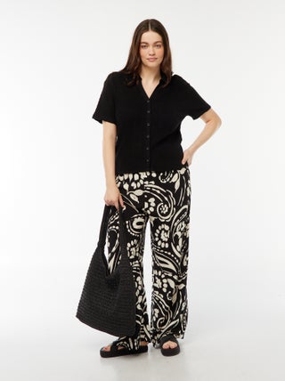 Pantalon large fluide imprimé