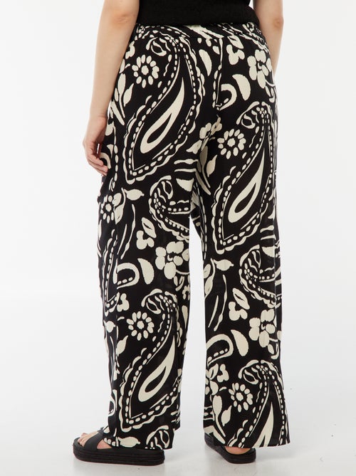 Pantalon large fluide imprimé - Kiabi