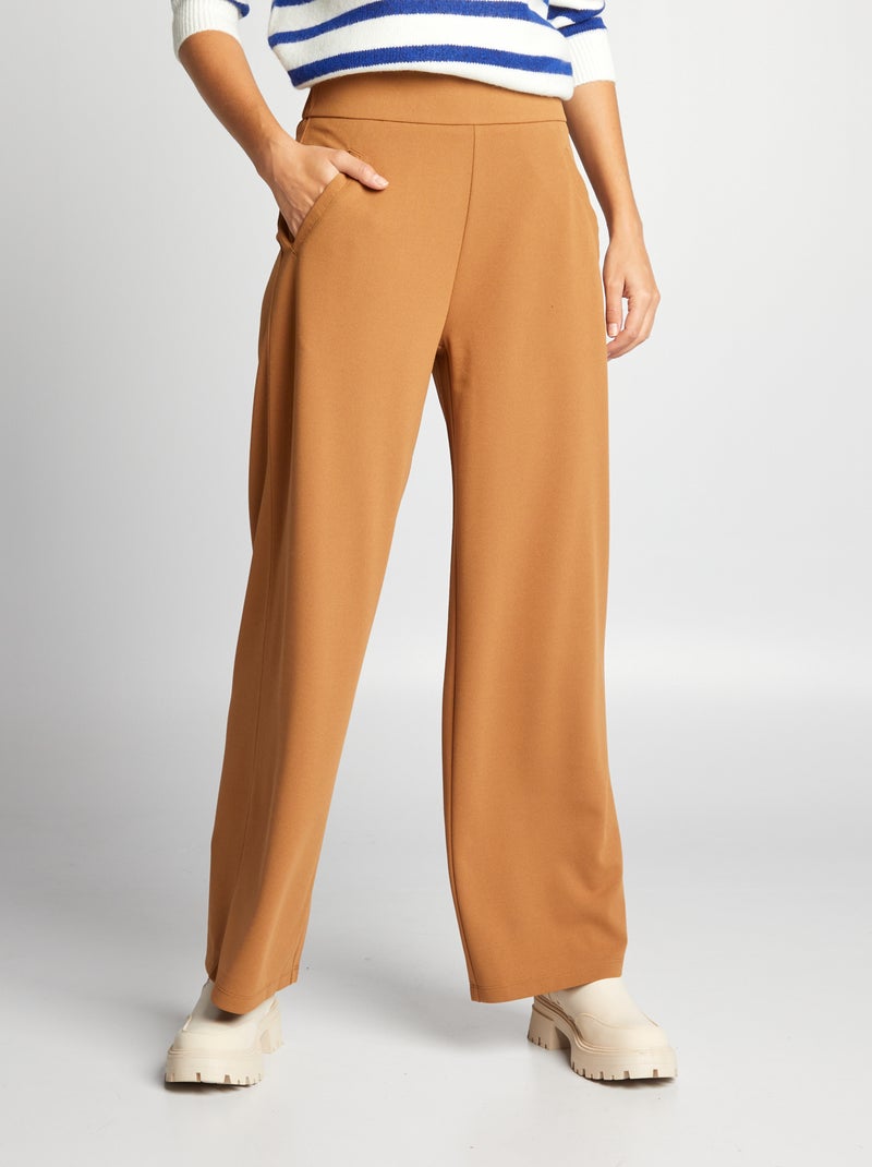 Pantalon large fluide 'JDY' Camel - Kiabi