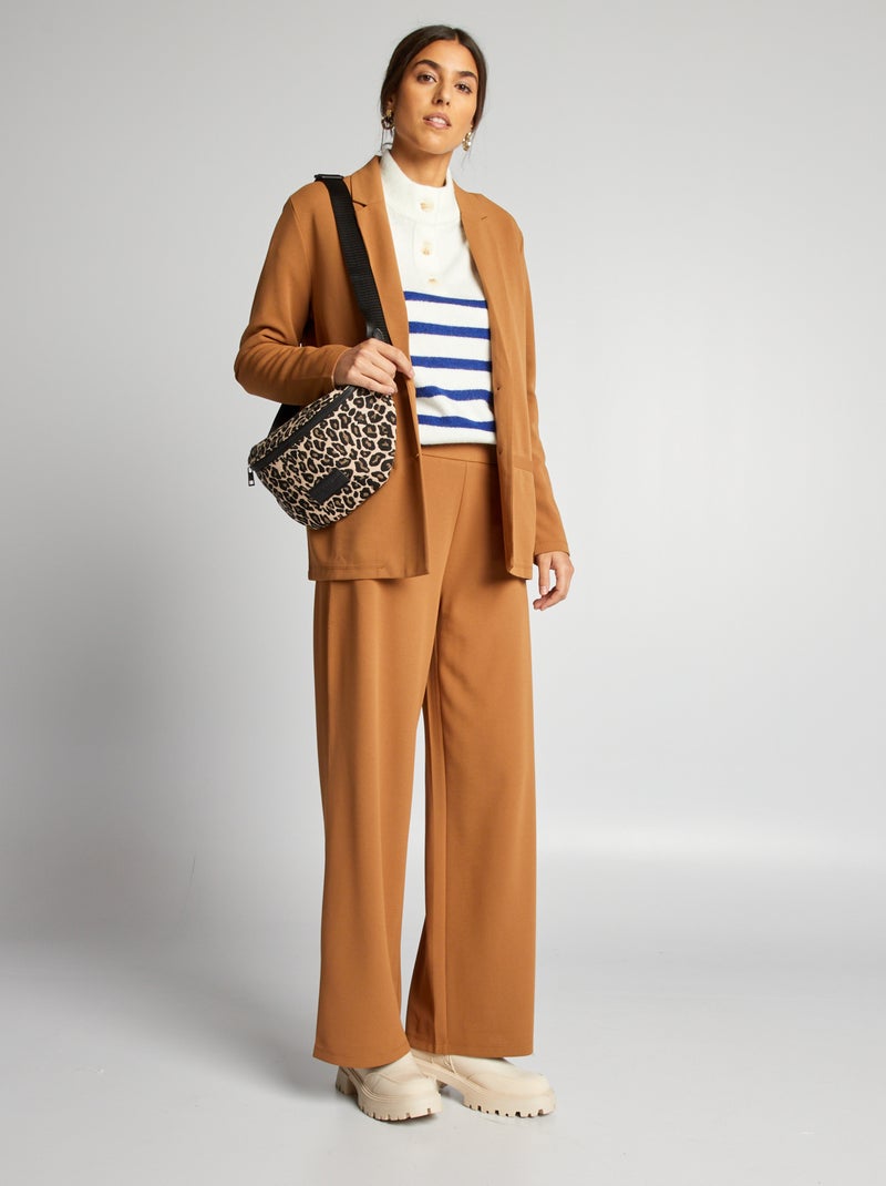 Pantalon large fluide 'JDY' Camel - Kiabi
