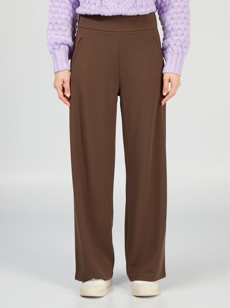 Pantalon large fluide 'JDY' Marron - Kiabi