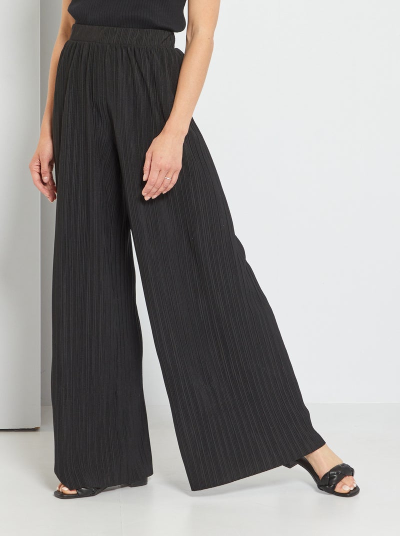 Pantalon large fluide noir - Kiabi