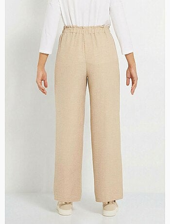 Pantalon large fluide semi élastiqué - Afibel