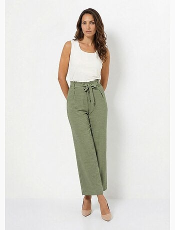 Pantalon large fluide semi élastiqué - afibel