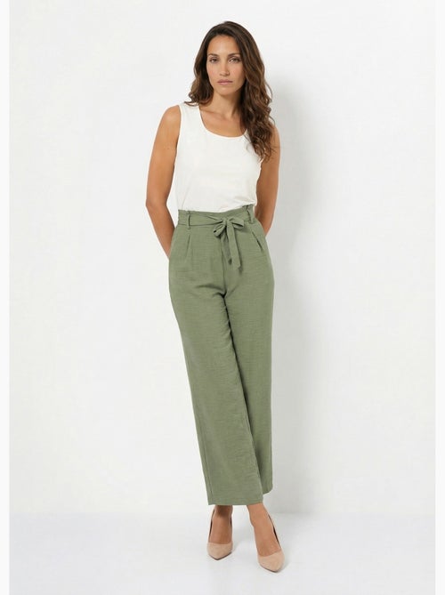 Pantalon large fluide semi élastiqué - afibel - Kiabi