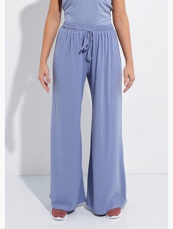 Pantalon large fluide sport taille élastiquée - Afibel
