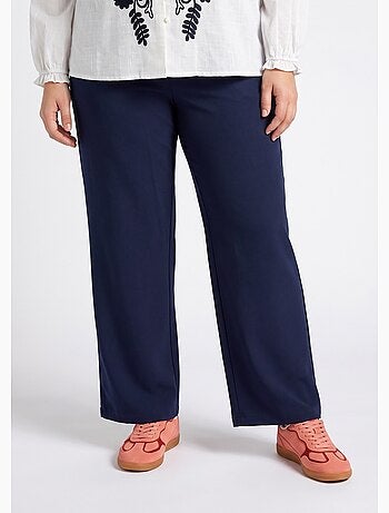 Pantalon large fluide taille élastiquée - afibel