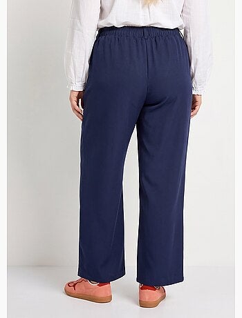 Pantalon large fluide taille élastiquée - afibel