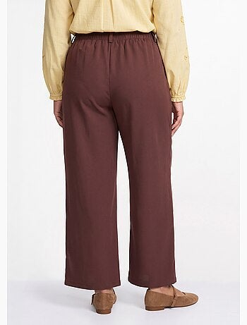 Pantalon large fluide taille élastiquée - afibel