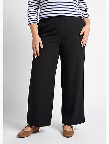 Pantalon large fluide taille élastiquée - afibel