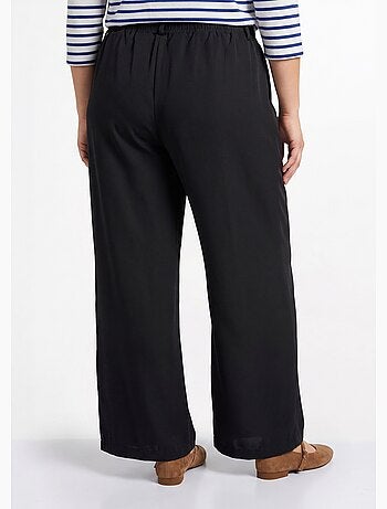 Pantalon large fluide taille élastiquée - afibel