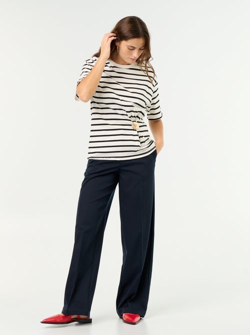Pantalon large fluide uni - Kiabi