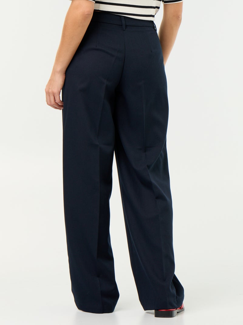 Pantalon large fluide uni Bleu - Kiabi